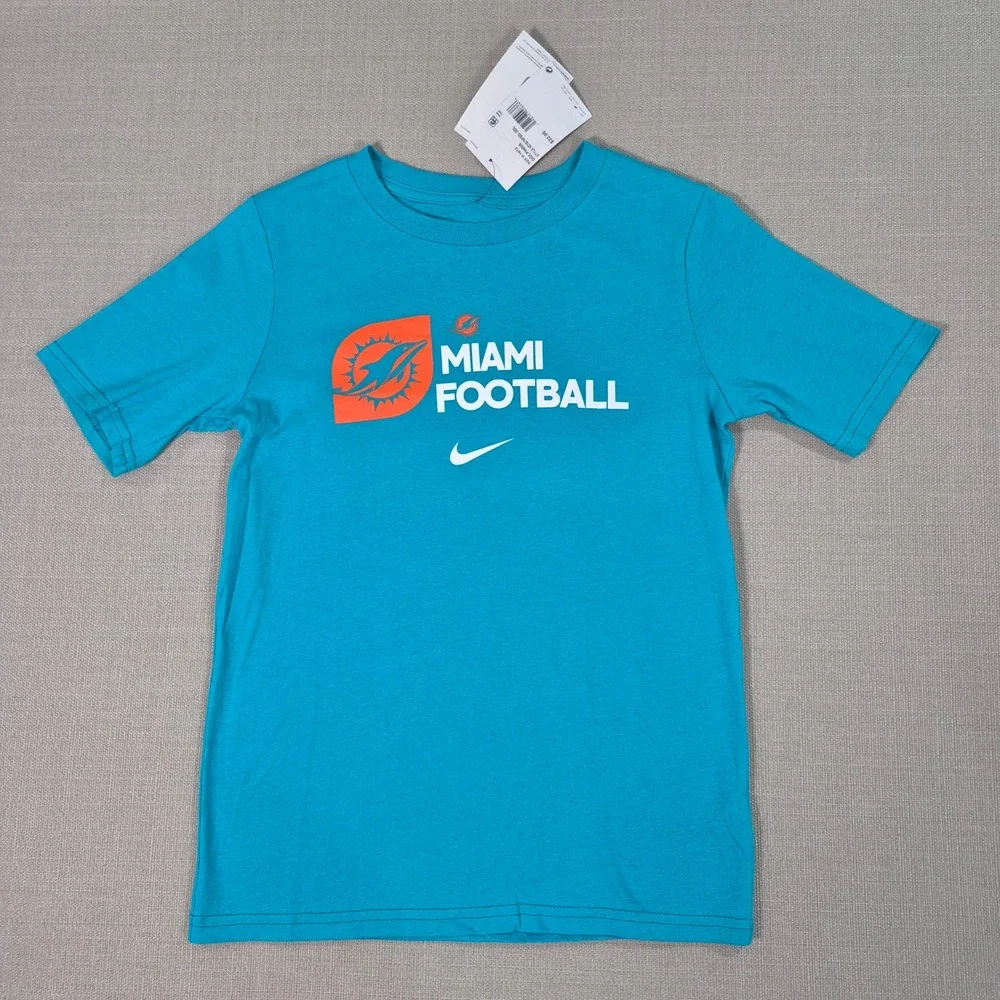 Nike Miami Dolphins Kids Teal Graphic T-Shirt NFL Go Fins 9Z1B7NFED-DOL M 10-12